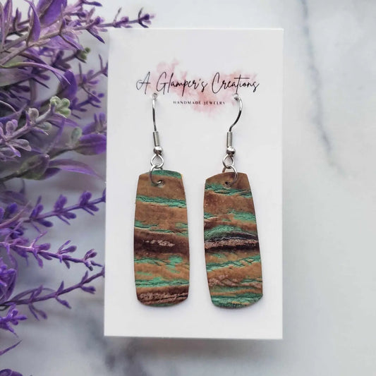 Teal Gold Dangle